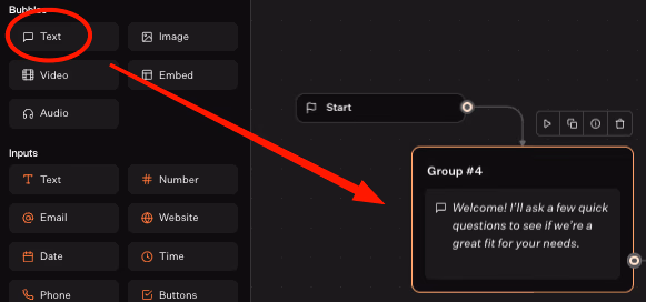 Bubble Text Element Workflow
