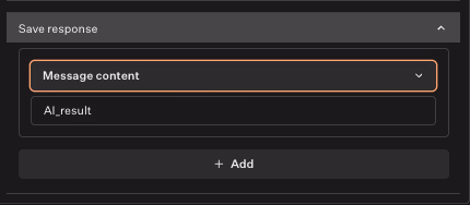 Response Configuration Panel