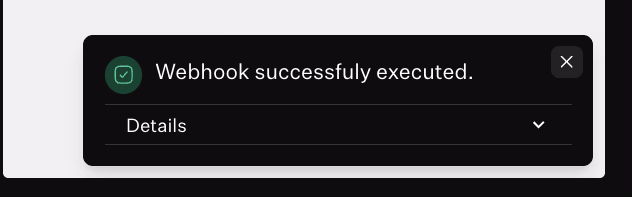 Webhook Executed Successfully