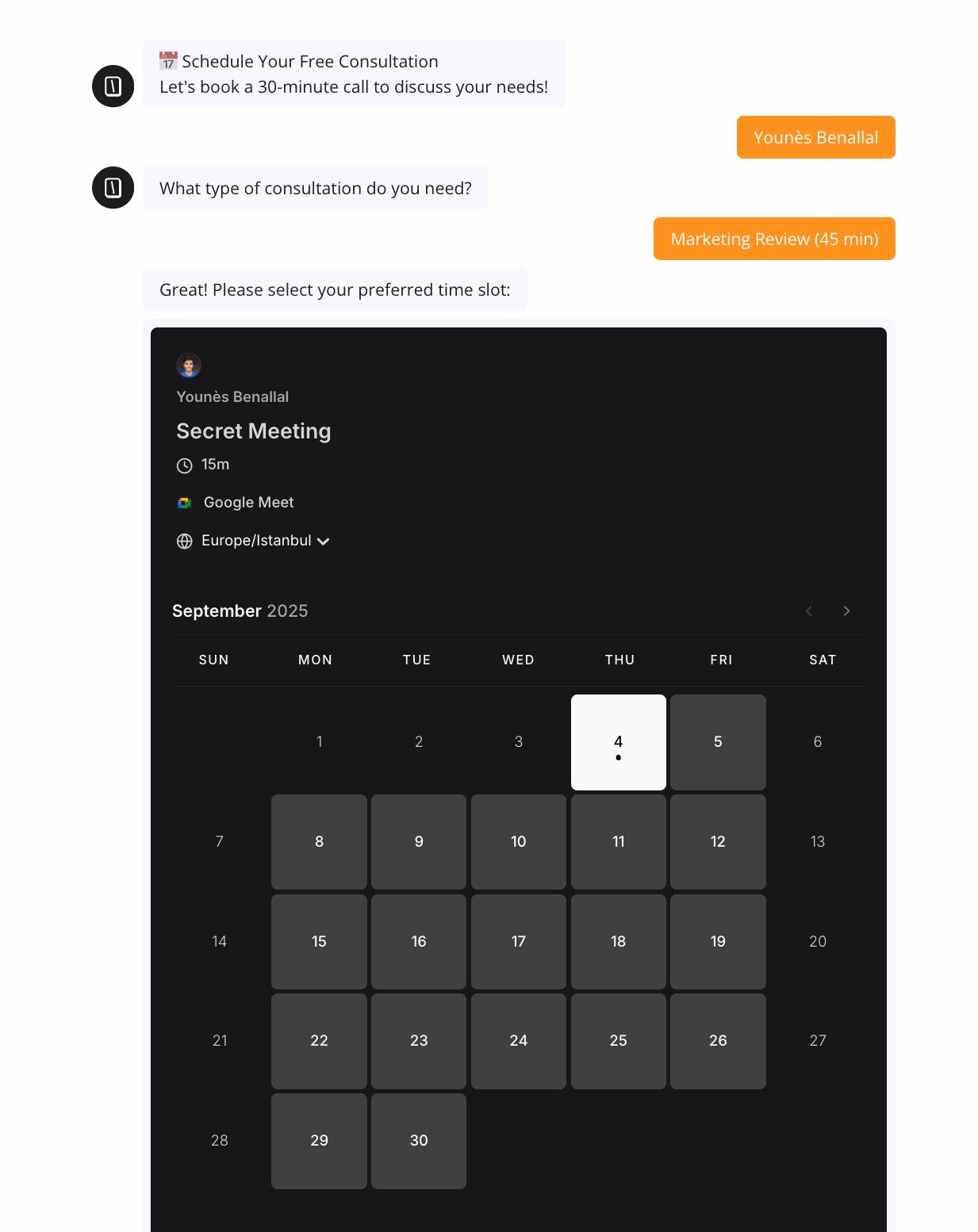 Scheduling A Secret Meeting