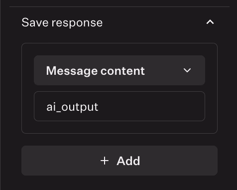 save response ui element