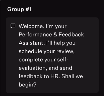 Performance Feedback Assistant Message