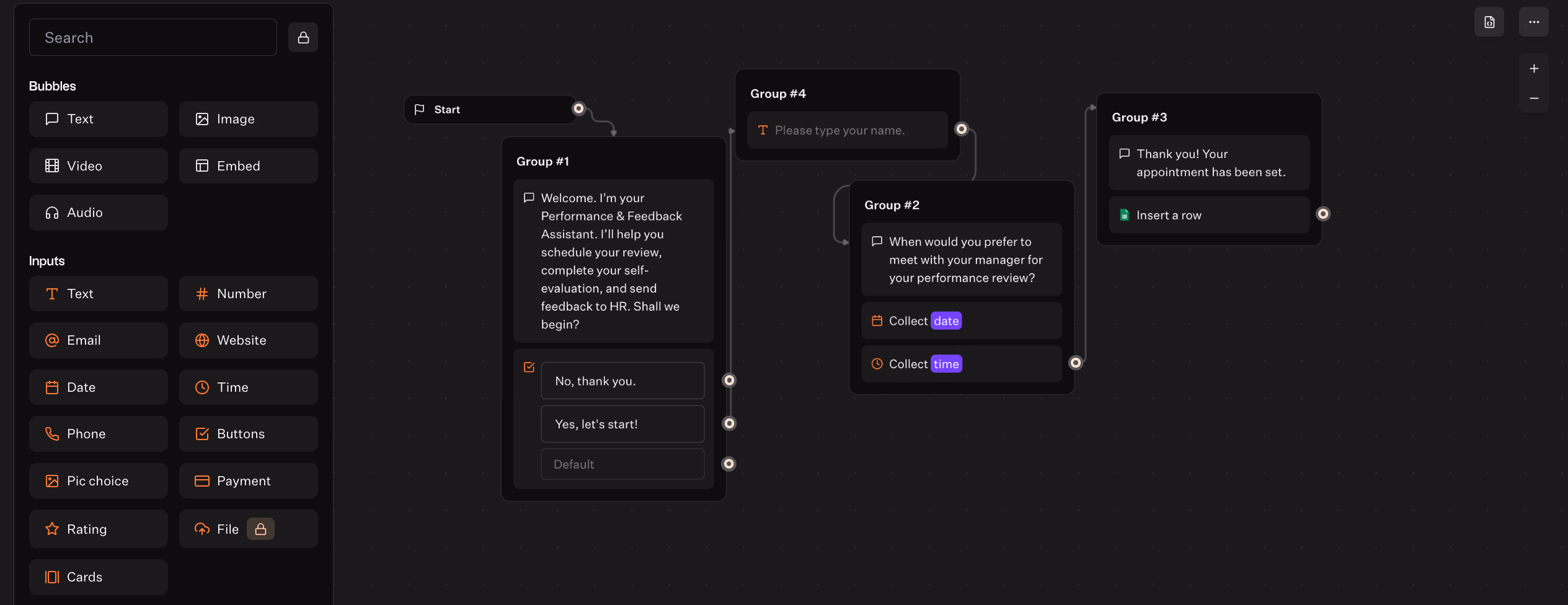 Workflow Diagram User Interface