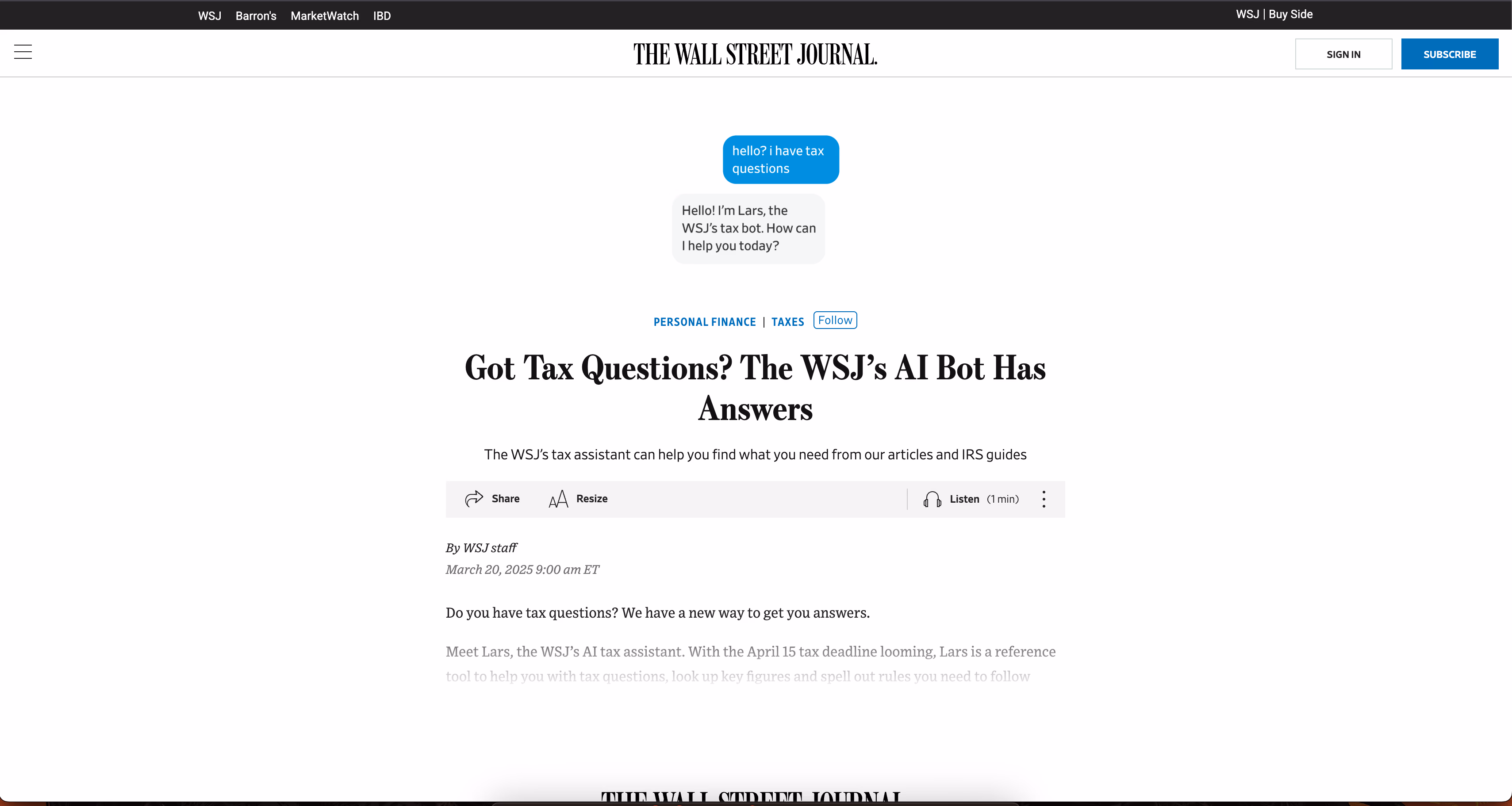 Wsj Ai Tax Bot