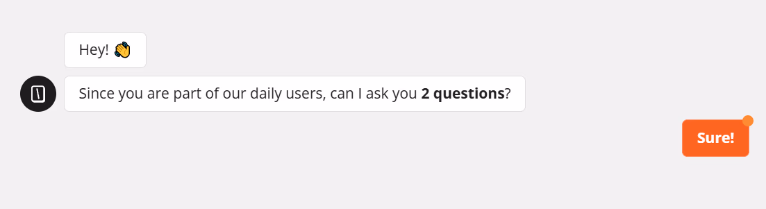 Chat asking 2 questions