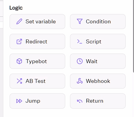 Logic menu options