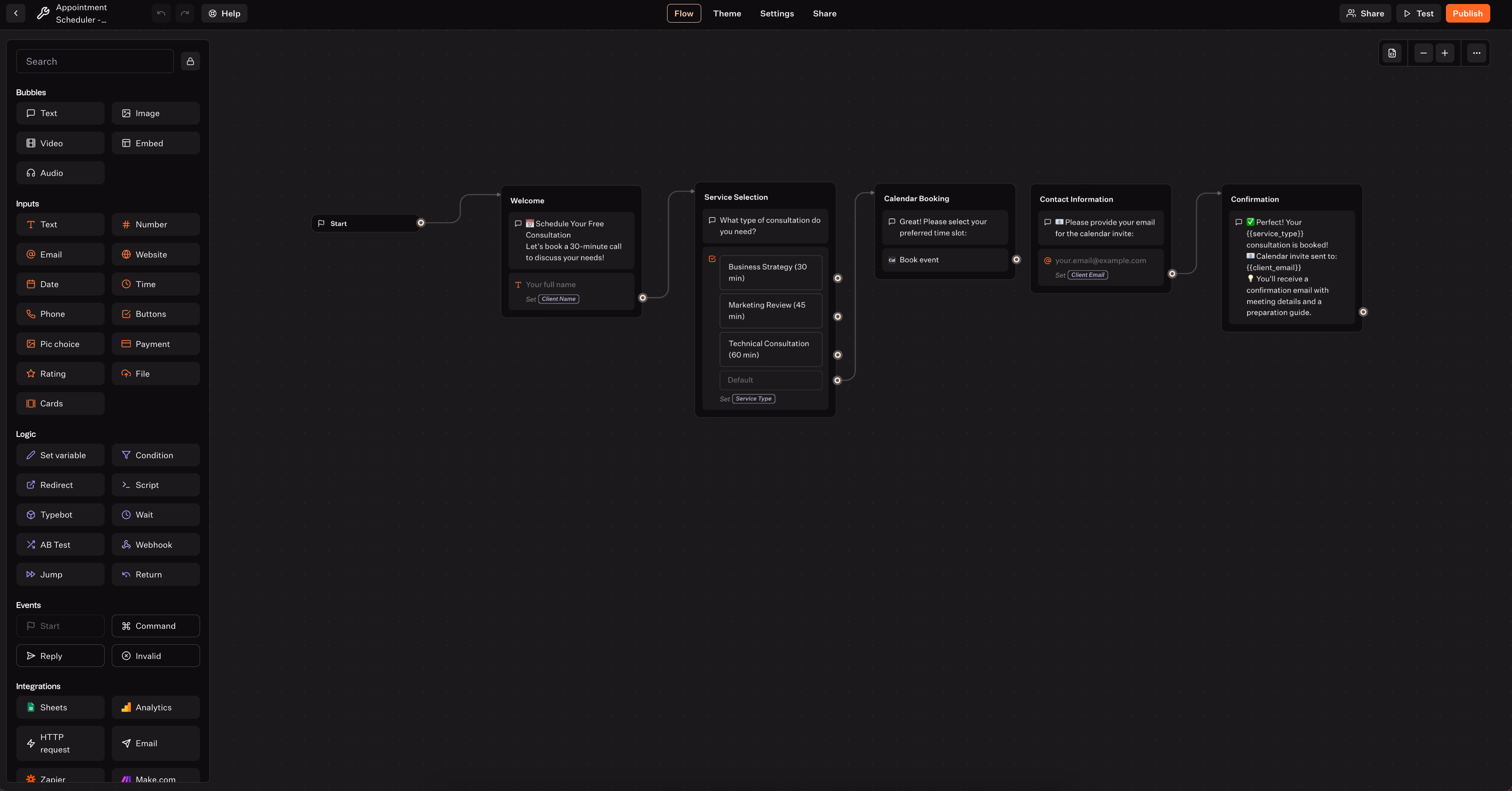 Appointment Scheduler Workflow Diagram