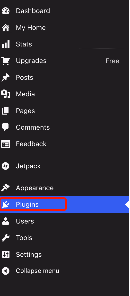 Plugins Menu Item