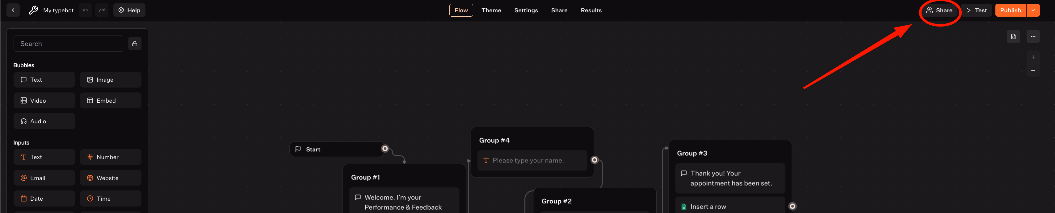 Share Button Highlighted Arrow
