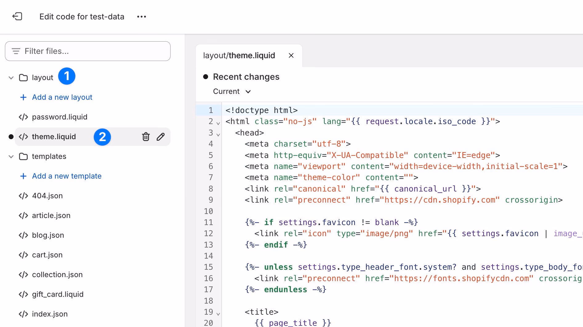 code editor theme liquid