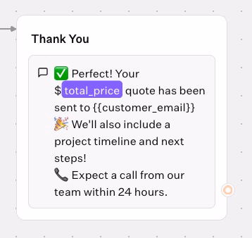 Thank You Message Notification