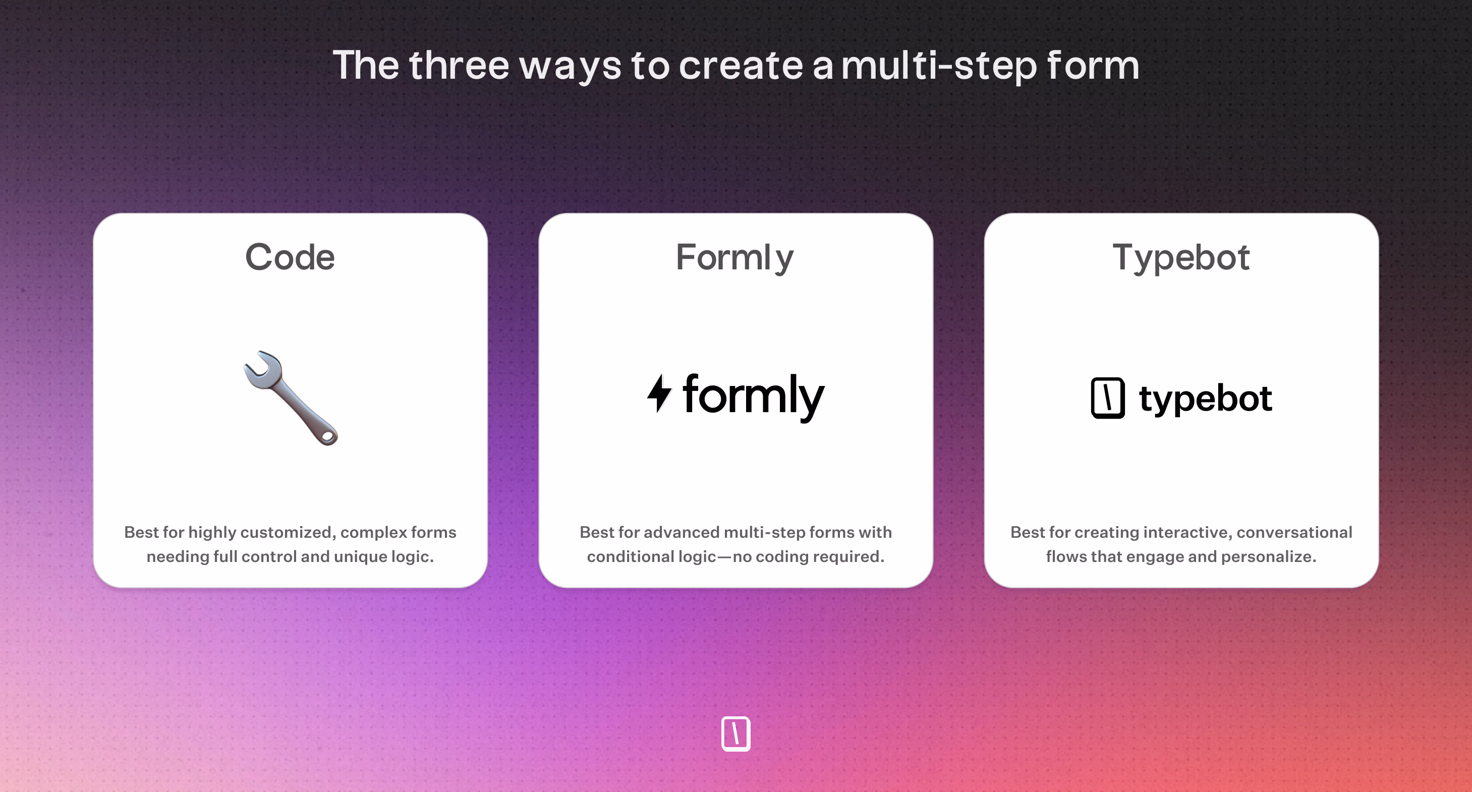 Multistep Form Creation Options