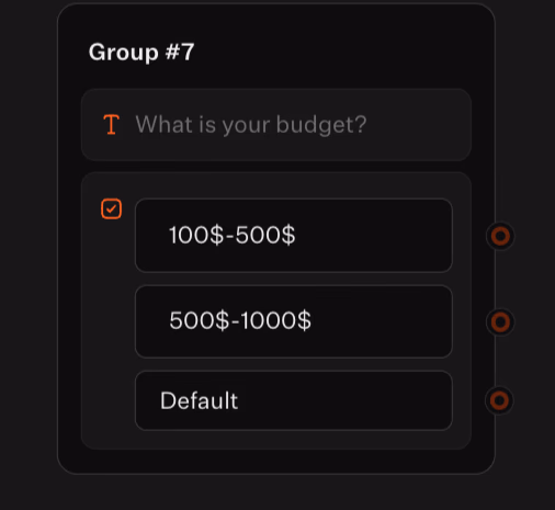Budget Selection User Interface