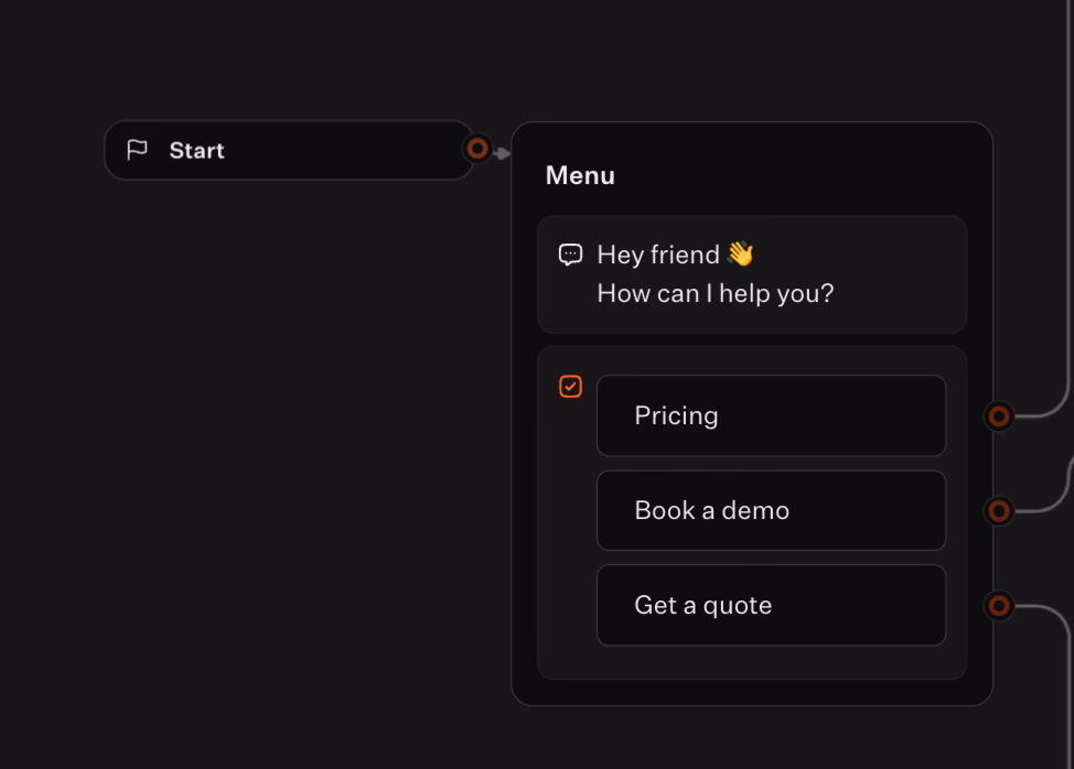 Chatbot Menu Flow Diagram