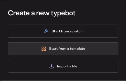 Create New Typebot Options