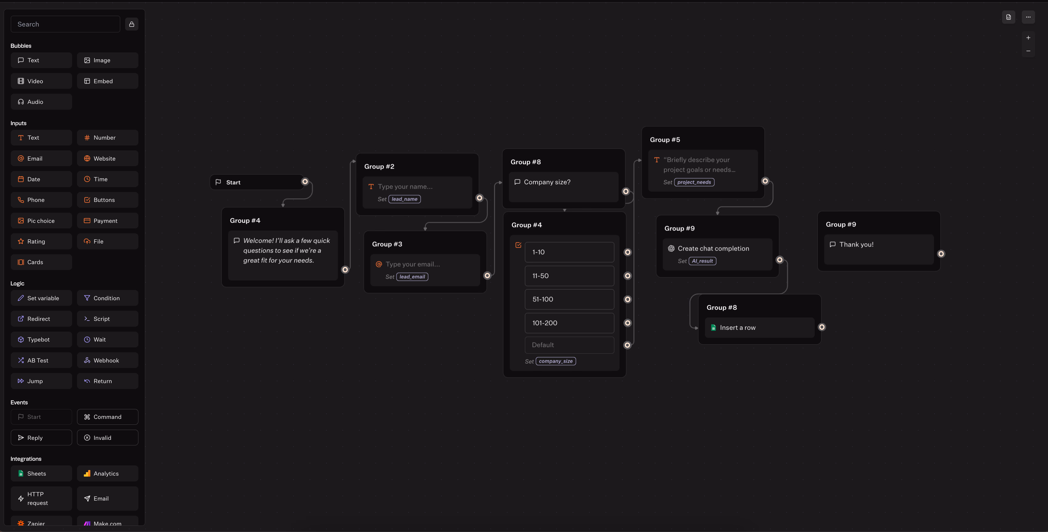 Chatbot Flow Diagram Dark