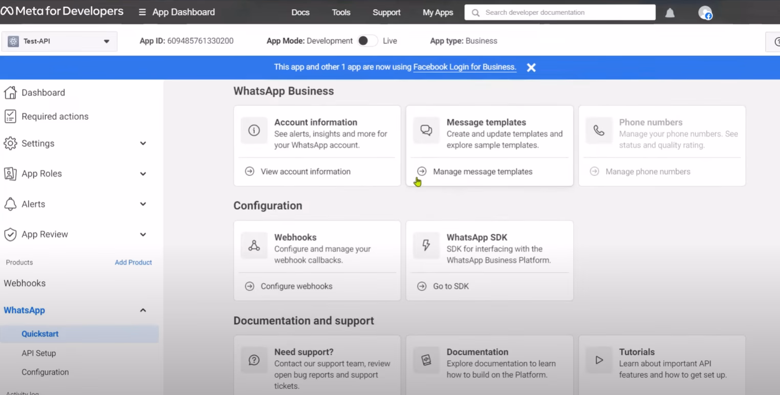meta developer app dashboard