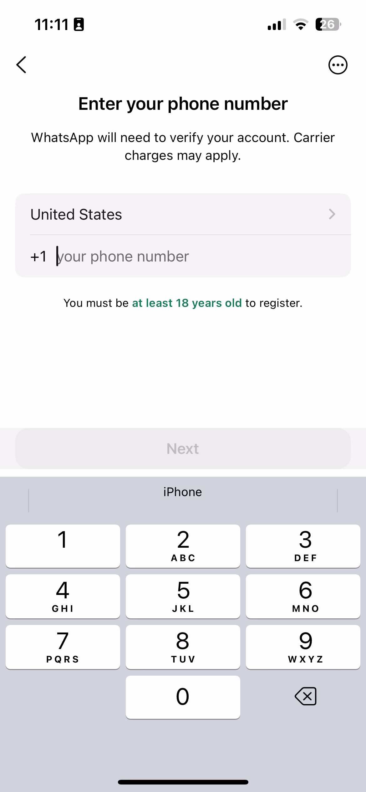 Whatsapp Business Phone Number Screen