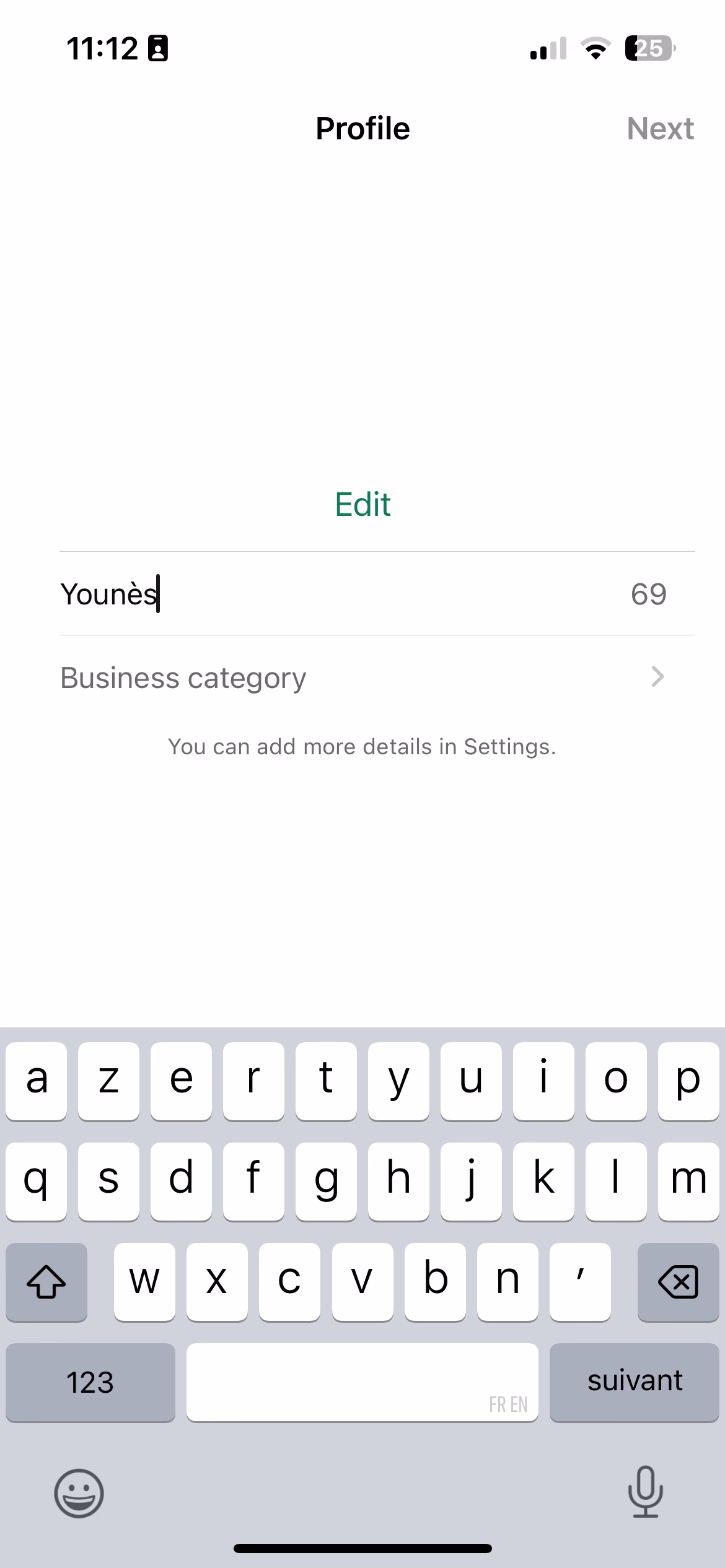 Whatsapp Business Profile Edit Screen Keyboard