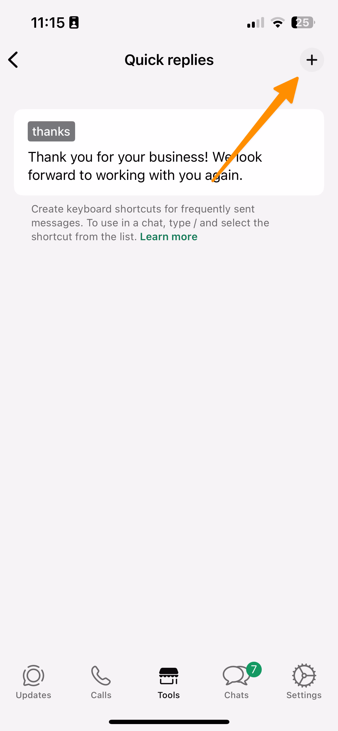 Whatsapp Business Quick Replies Add Button